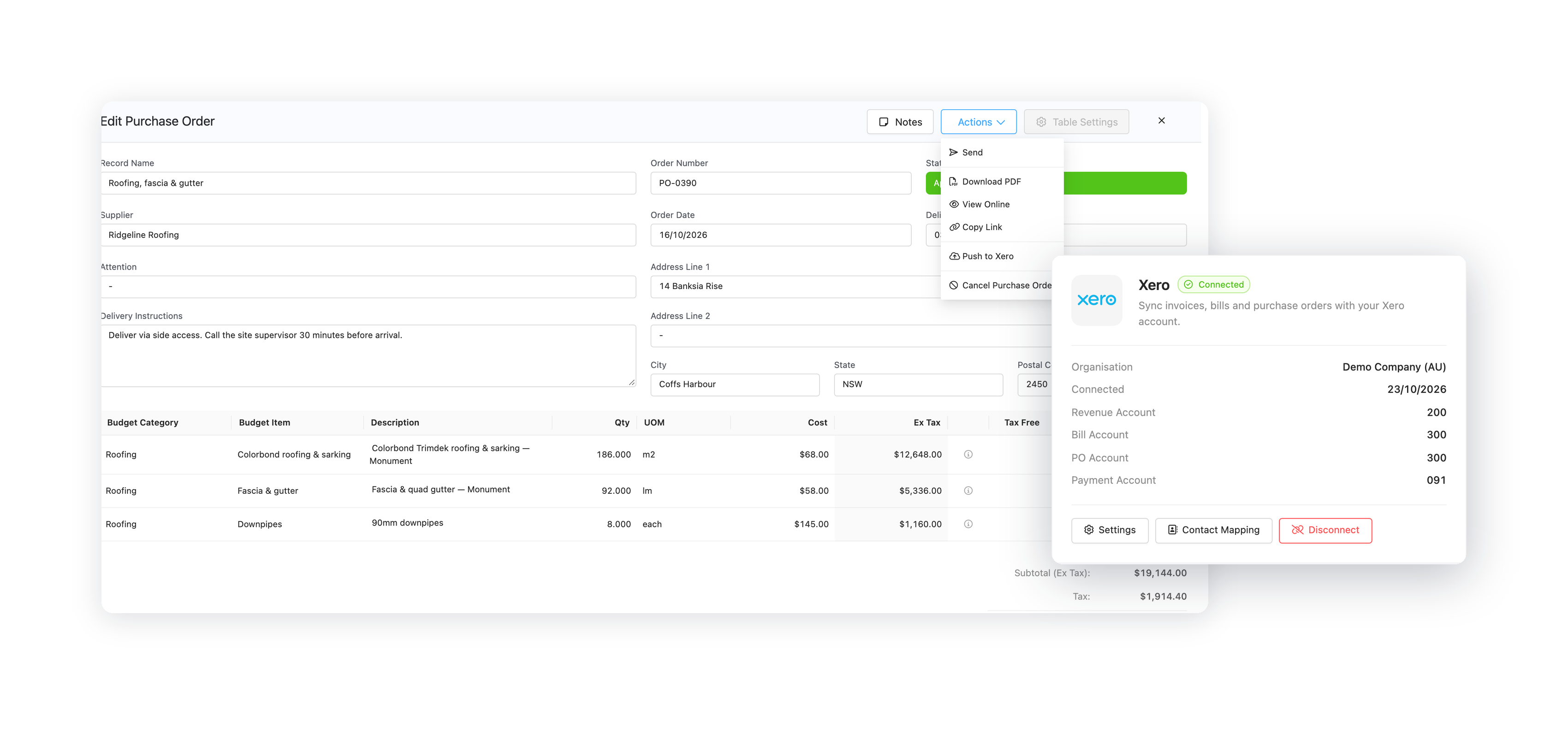 Core Estimator Xero integration