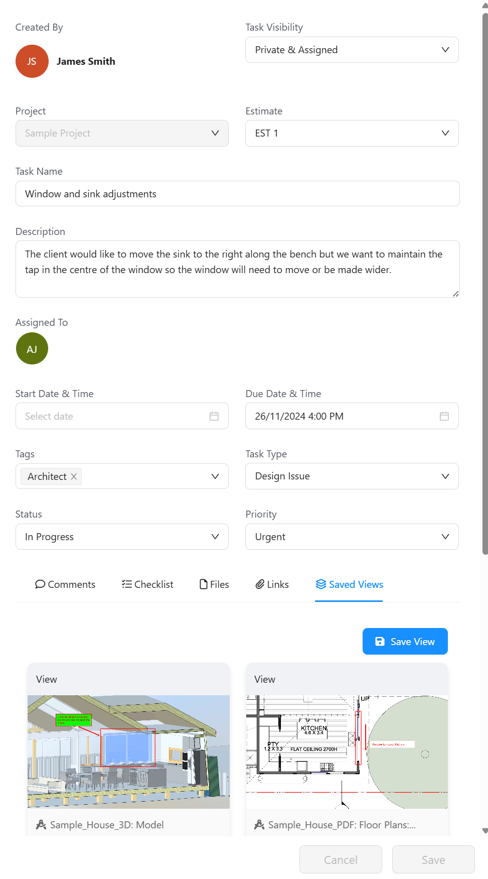 Core Estimator task assignment with due dates and team member roles