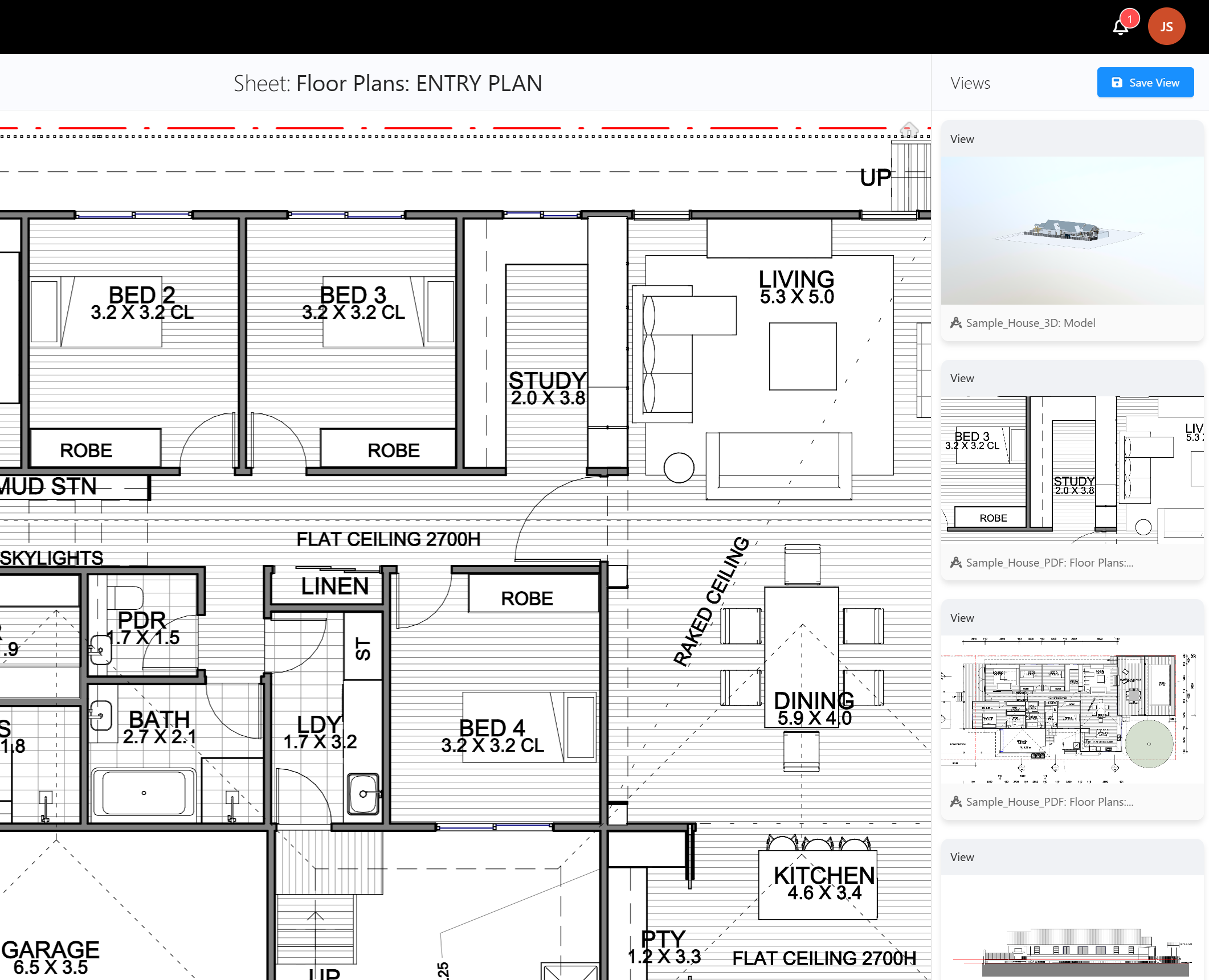 Core Estimator saved views showing captured 3D model viewpoints linked to tasks